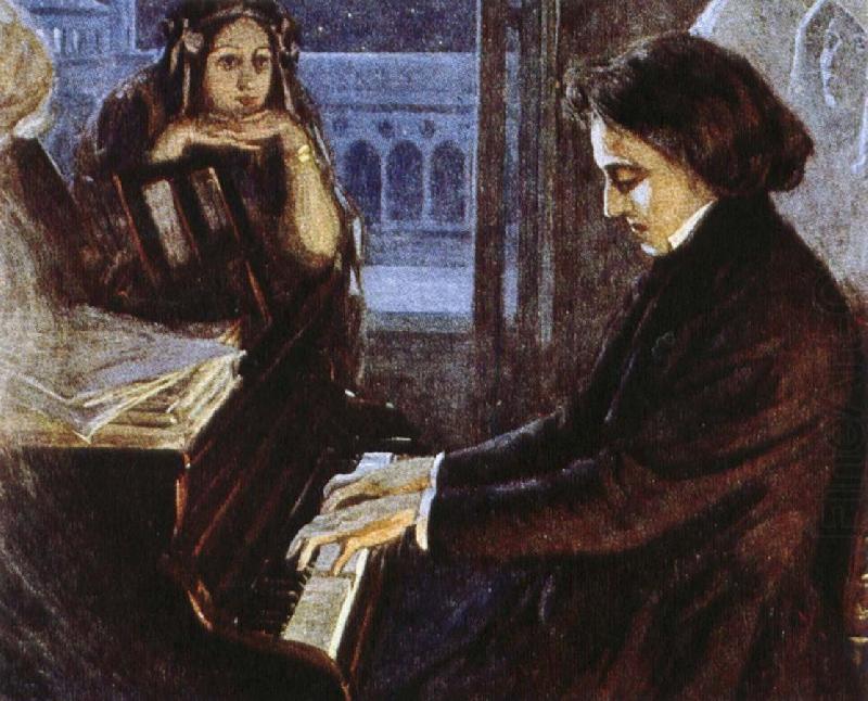 an artist s impression of chopin at the piano composing his preludes, oscar wilde